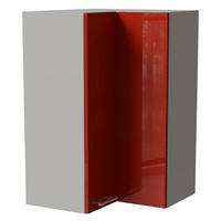 ECKHÄNGESCHRANK Brerra W14/60 Grau / RAL 3002 karminrot Hochglanz 60 / 60 / 96cm - Rot/Grau, Holz/Holzwerkstoff (60/96/60cm) - Feldmann-Wohnen