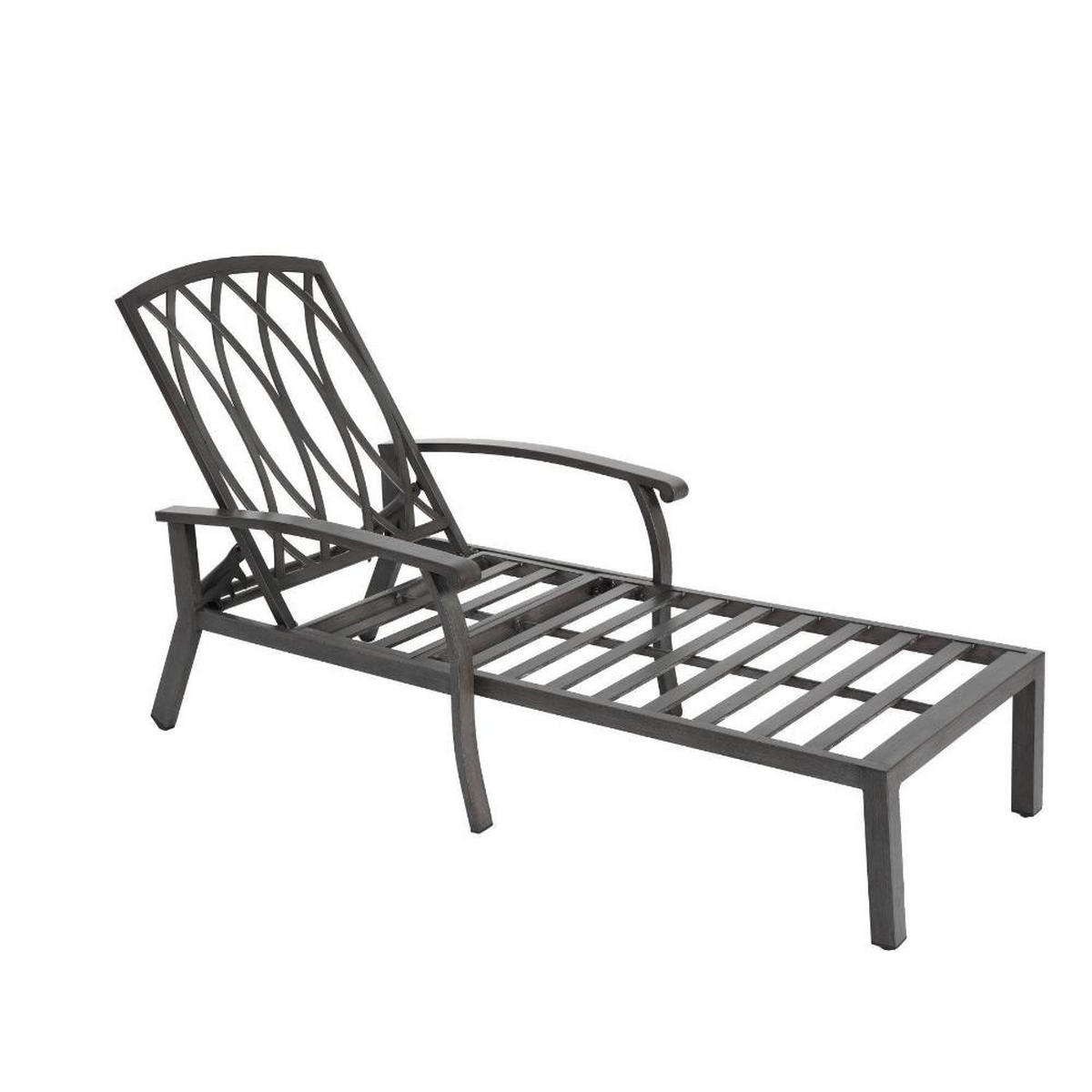 GARTENLIEGE Sonnenliege,5-Fach höhenverstellbare Rückenlehne,Beige - Beige, Metall (58/100/204cm) - LVHOM