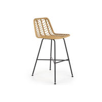 HOCKER IDUS Skandinavisch, natur/schwarz - Schwarz/Naturfarben, Kunststoff (113/46/43cm) - KONSIMO®