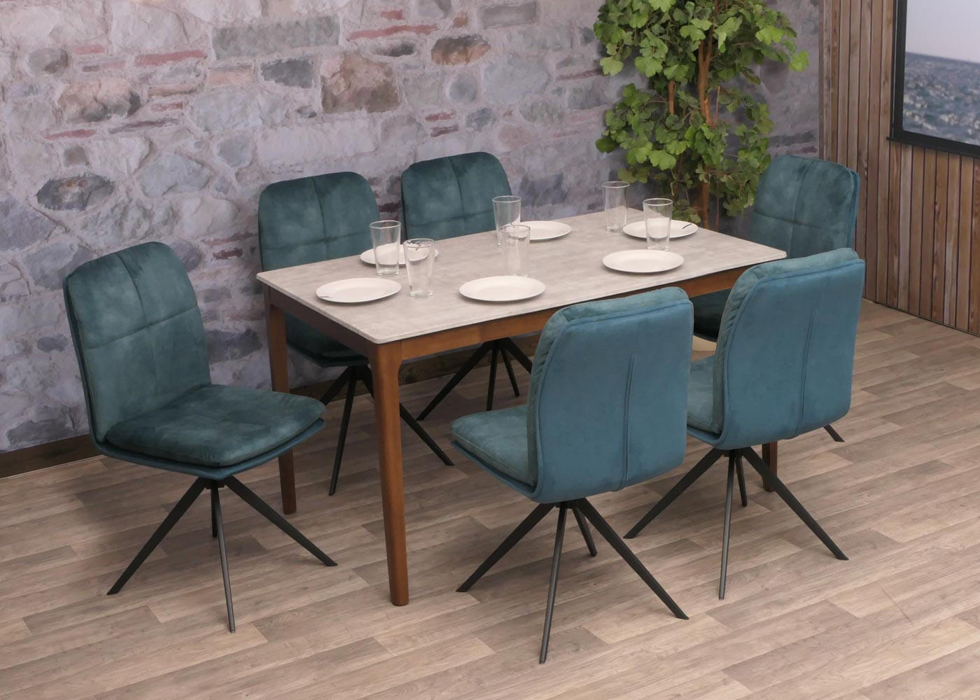 ESSZIMMERSTUHL Blau 2er-Set - Blau, Textil (47/90/56cm) - MCW
