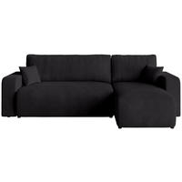 ECKSOFA PUMI mit Schlaffunktion Schwarz Cord - Schwarz, Textil (244/148cm) - Bromarkt