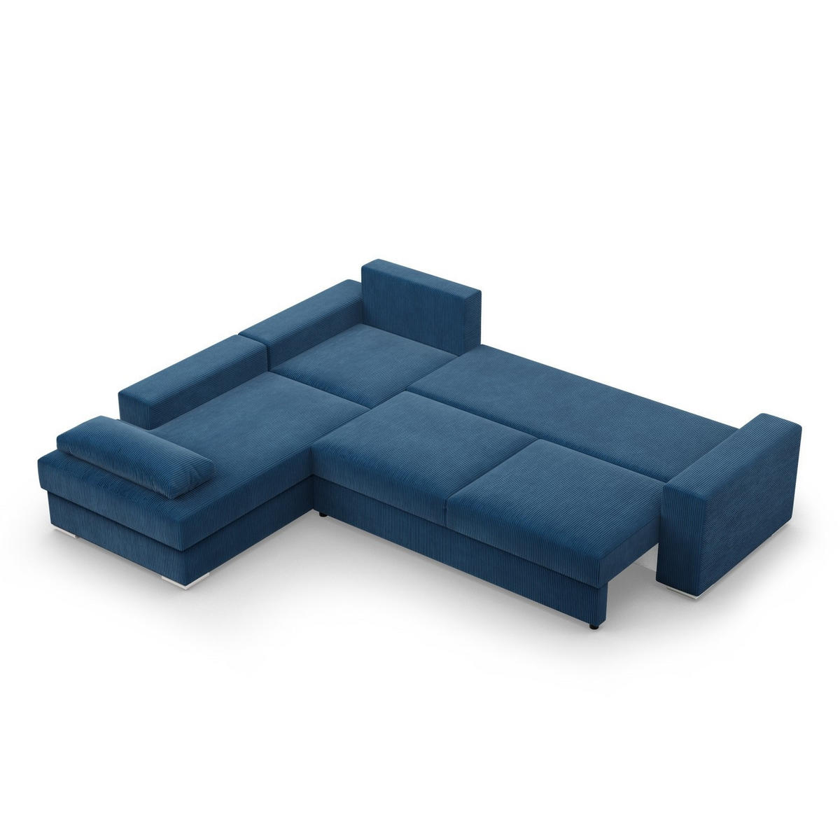 ECKSOFA MIT SCHLAFFUNKTION VELANO Dunkelblau - Dunkelblau, Textil (231/287cm) - Mebligo