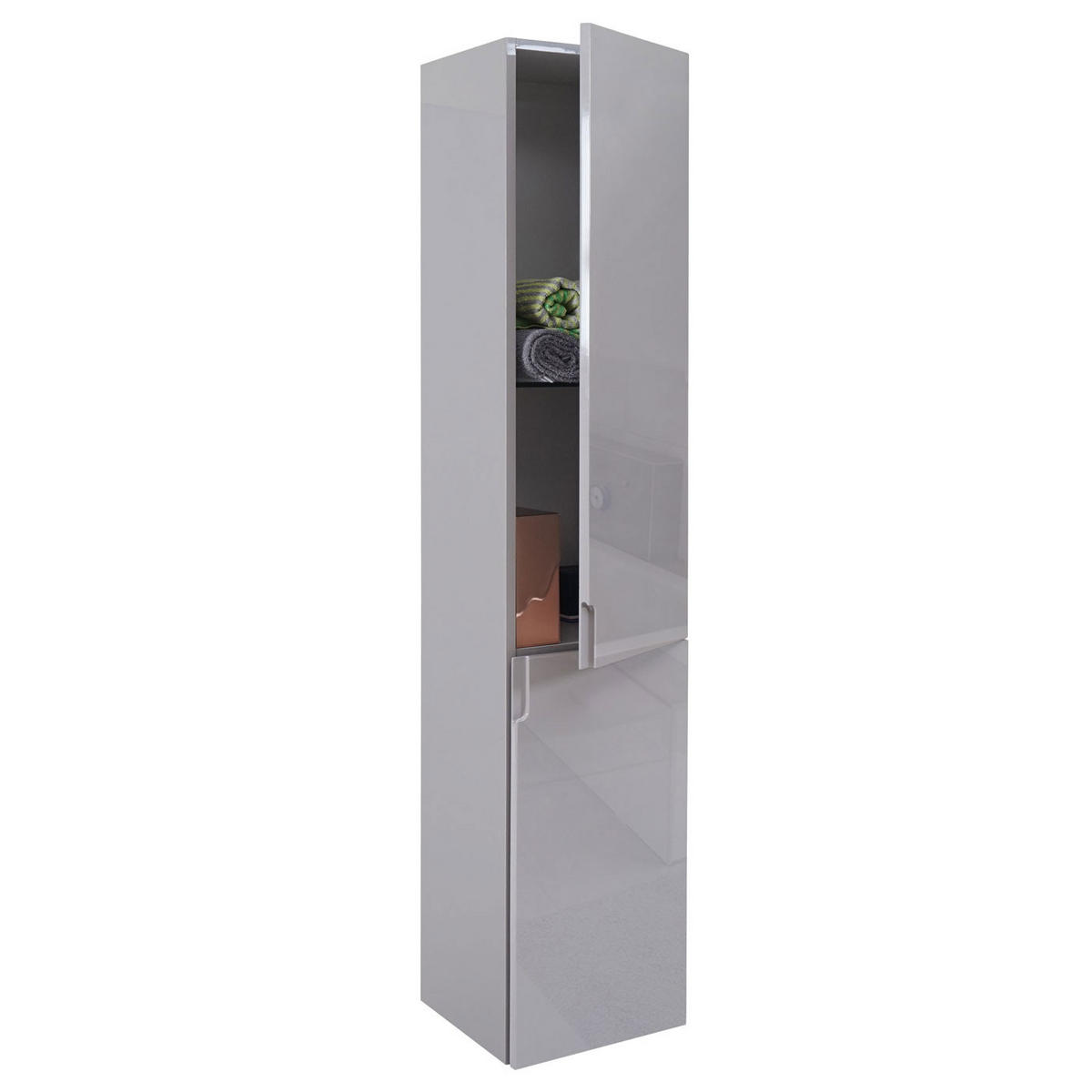 HÄNGESCHRANK Hochglanz Hellgrau - Grau, Holz (30/150/30cm) - MCW