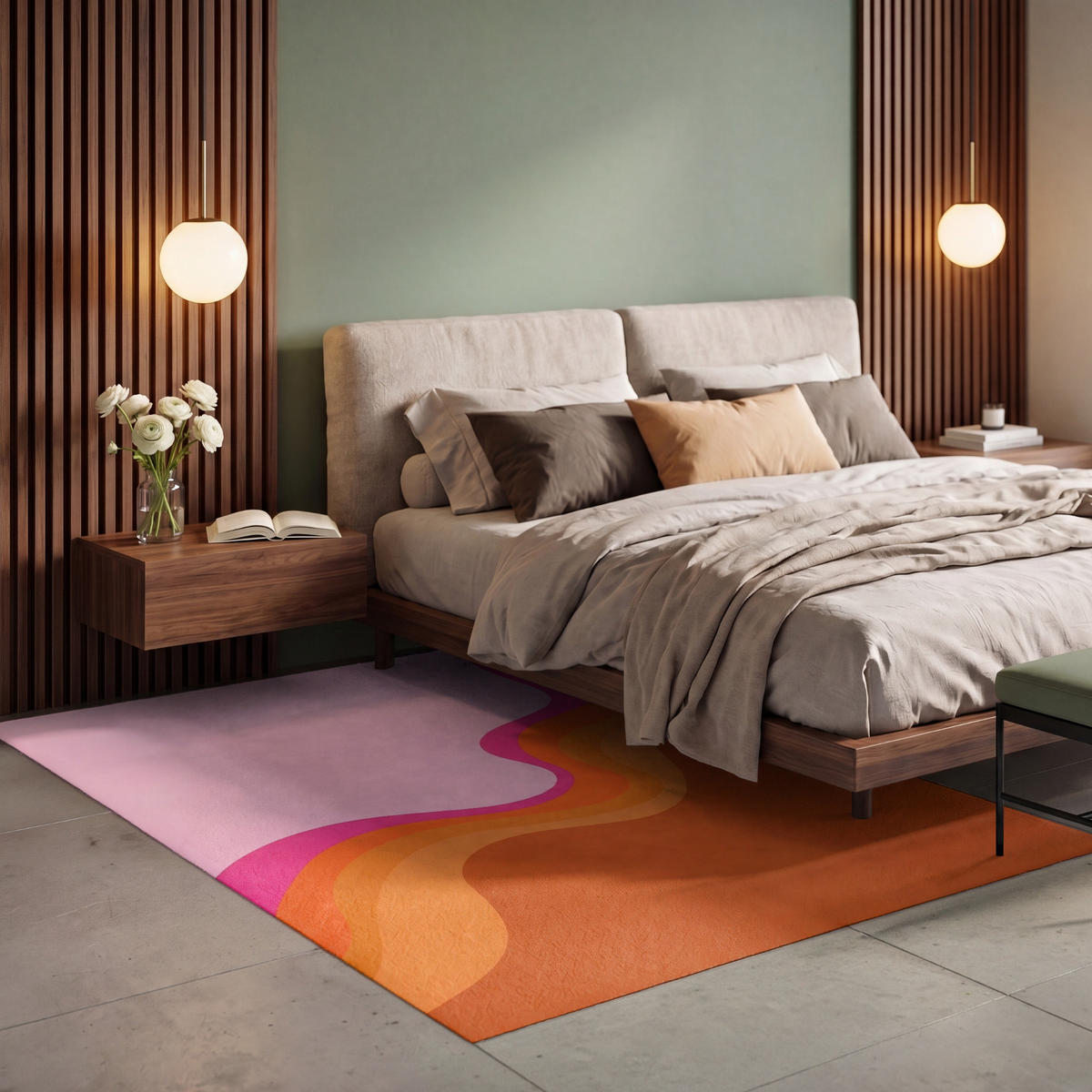 TEPPICH - Retro - Wellen - Farbenfroh - 150x230 cm - Multicolor, Kunststoff/Textil (150/0.4cm) - OnlyWow