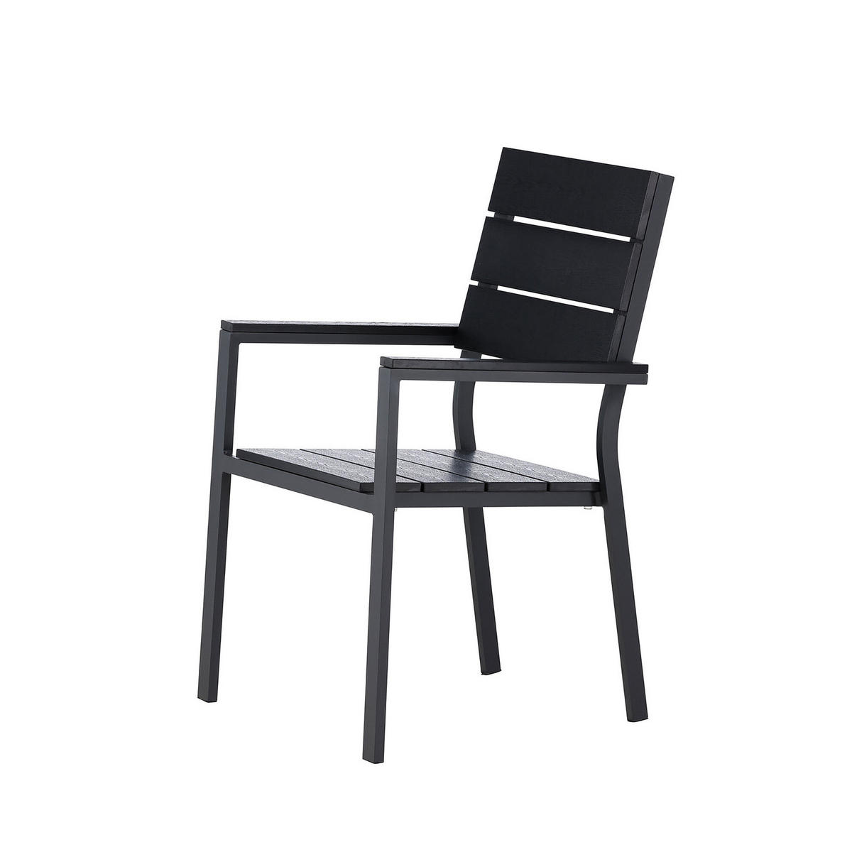 GARTENSTUHL - Schwarz - Aluminium - 58 x 90 x 60 cm - Schwarz, Metall (58/90/60cm) - home24