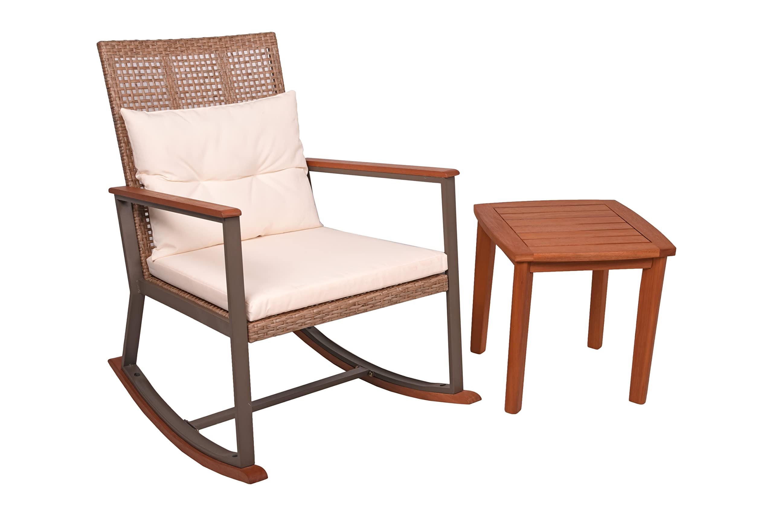 Deluke Outdoor-Schaukelstuhl Hellbraun 45x45x45 cm
