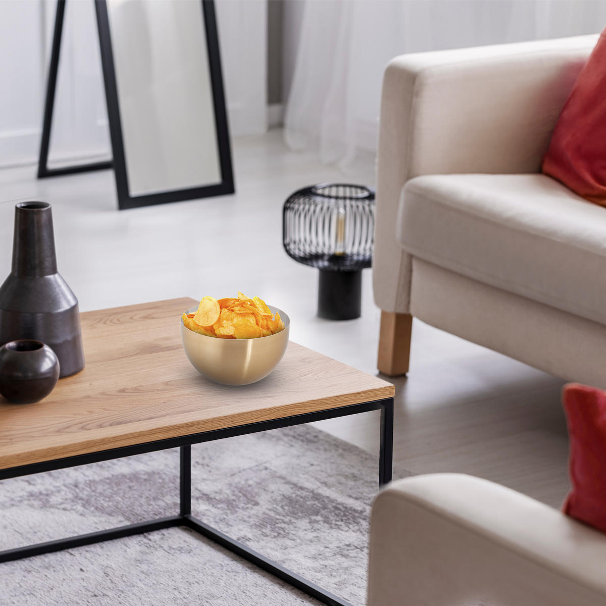 SERVÍROVACIA misa - viacfarebná, kov (15/8.5/15cm) - Relaxdays