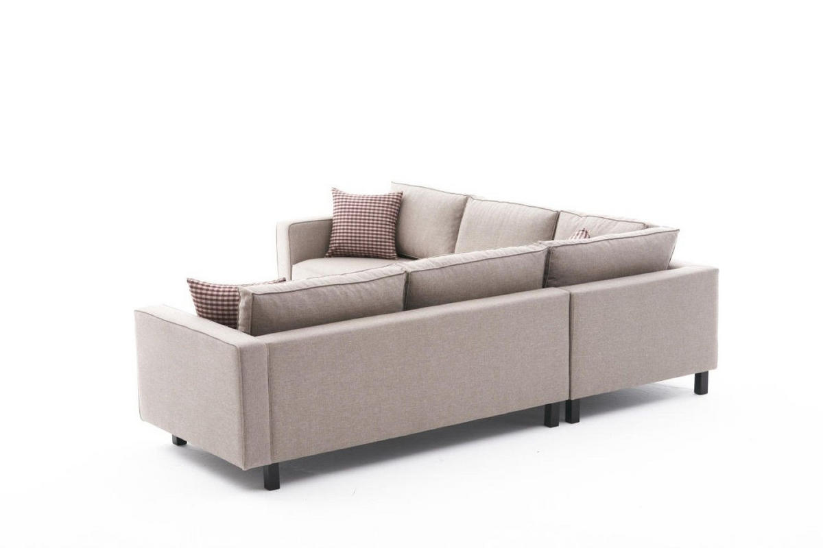 ECKSOFA schlichte Eleganz, lose Rückenkissen - Beige/Creme, Holz/Buchenholz (258/258cm) - myHomelando