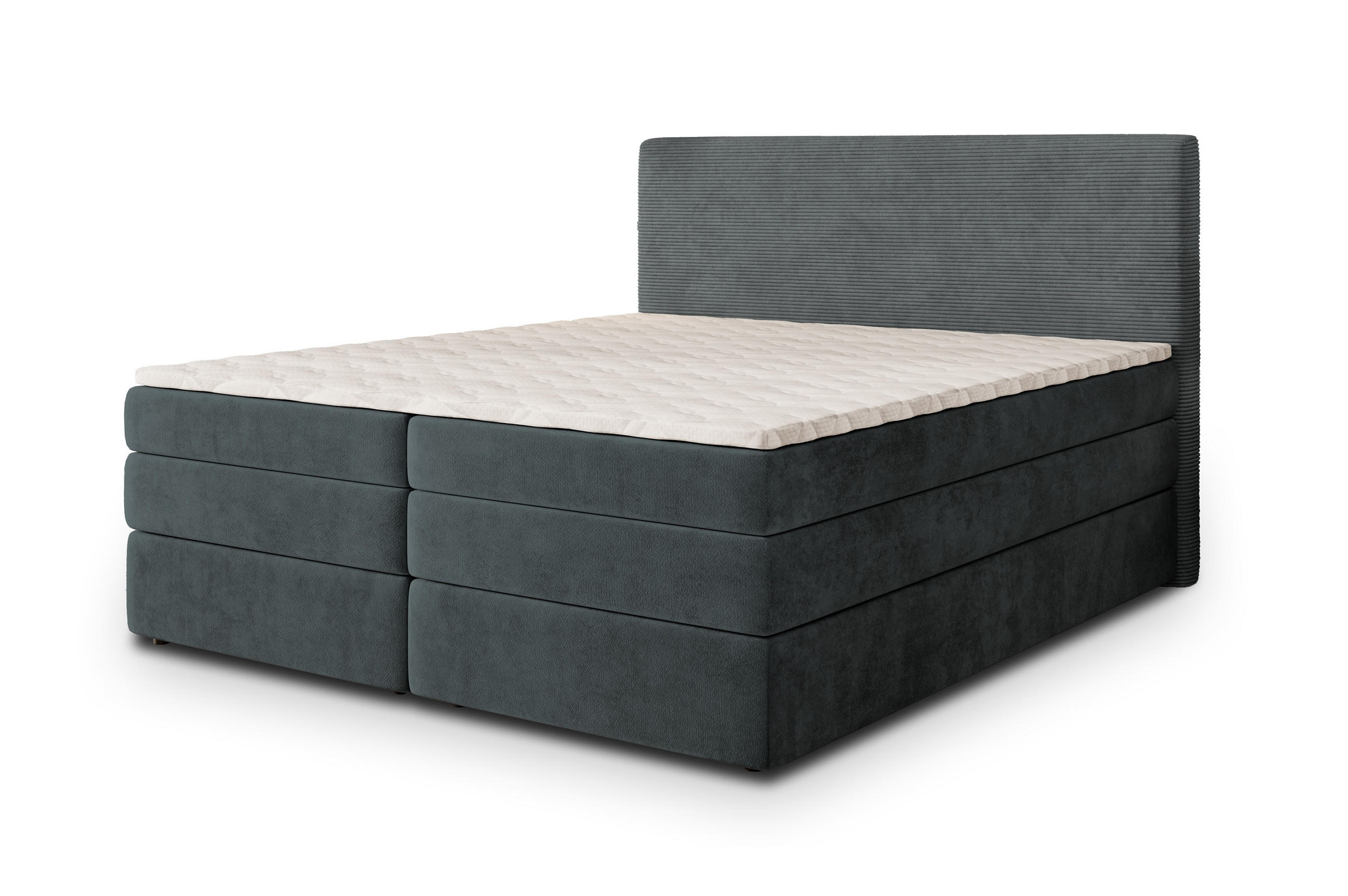 MASSENO POSTEL BOXSPRING MATERN 140x200 cm, s matrací a úložným prostorem, šedá