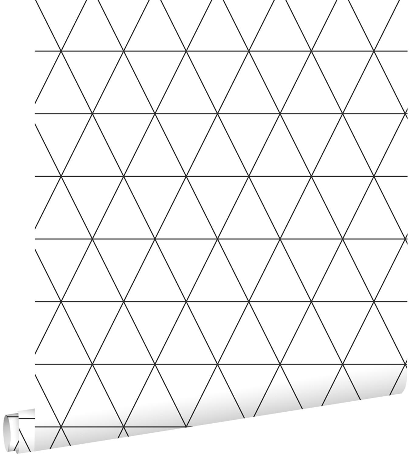 TAPETE grafische Dreiecke 53 cm x 10.05 m - Schwarz, Papier (53/1000cm) - ESTAhome