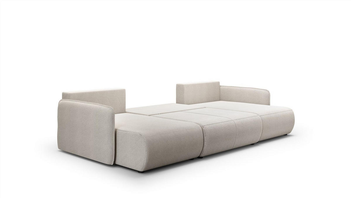 WOHNLANDSCHAFT Calgary - Hellgrau, Holzwerkstoff/Textil (290/86/148cm) - Fun Möbel