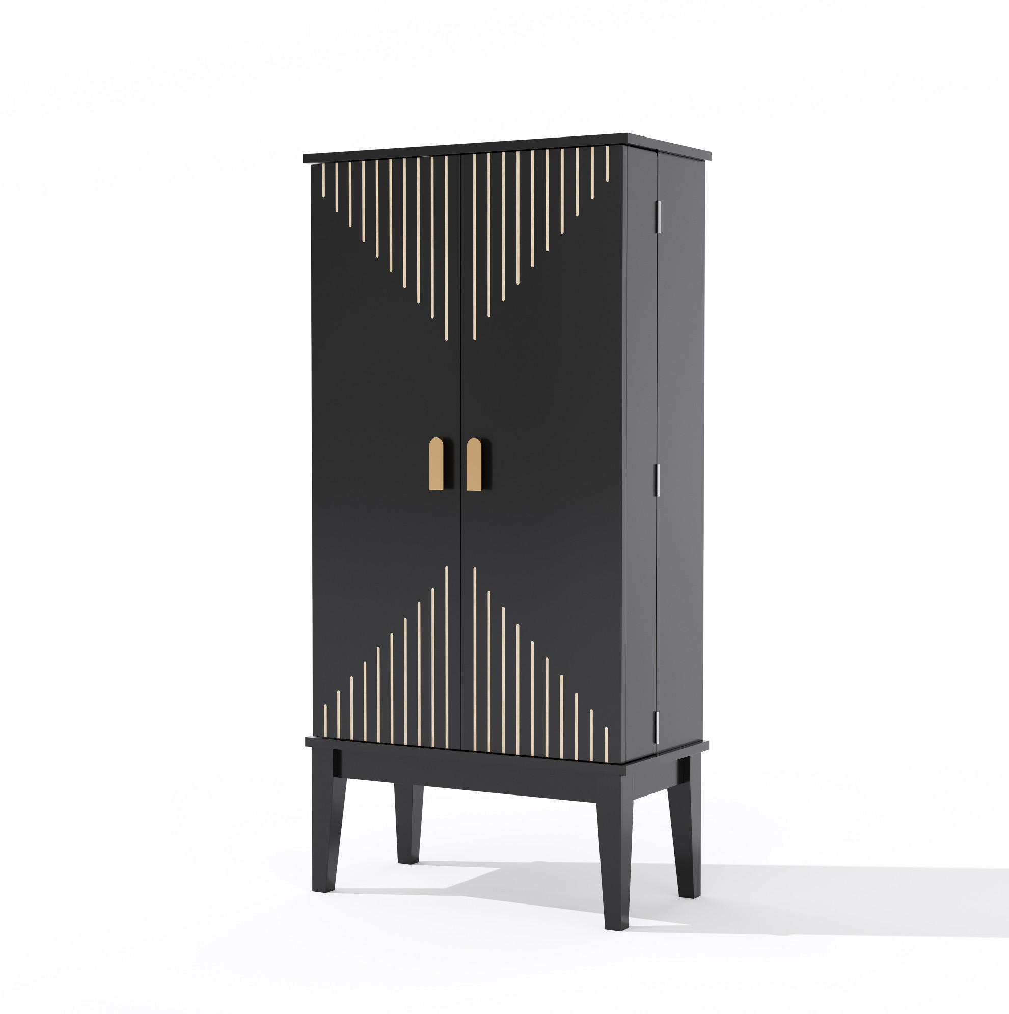BUFFET 120/59/30 cm Schwarz aus MDF mit 2 Türen - Schwarz, Holzwerkstoff (30/120/59cm) - OKMYHOME