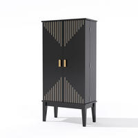 BUFFET 120/59/30 cm Schwarz aus MDF mit 2 Türen - Schwarz, Holzwerkstoff (30/120/59cm) - OKMYHOME