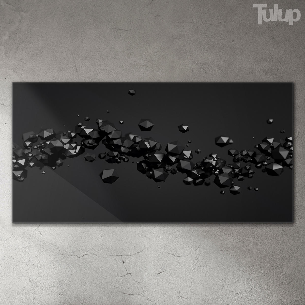 GLASBILD 120x60 cm Abstrakte Kunst - Schieferfarben, Glas (120/60cm) - TULUP
