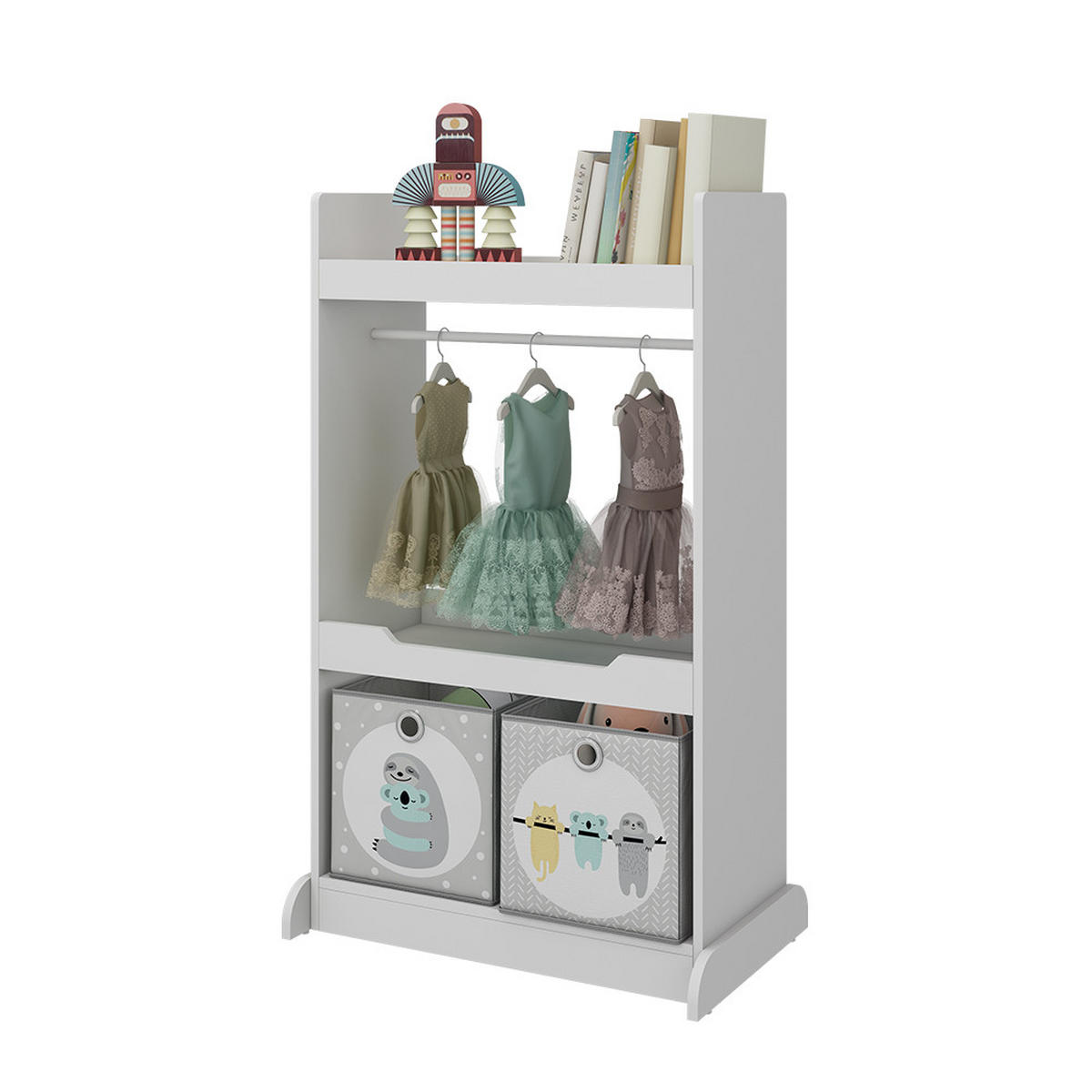 KINDERKLEIDERSCHRANK Conny Weiß 67 x 110 cm mit Kleiderstange - Weiß, Holzwerkstoff (67/110/38cm) - Vicco