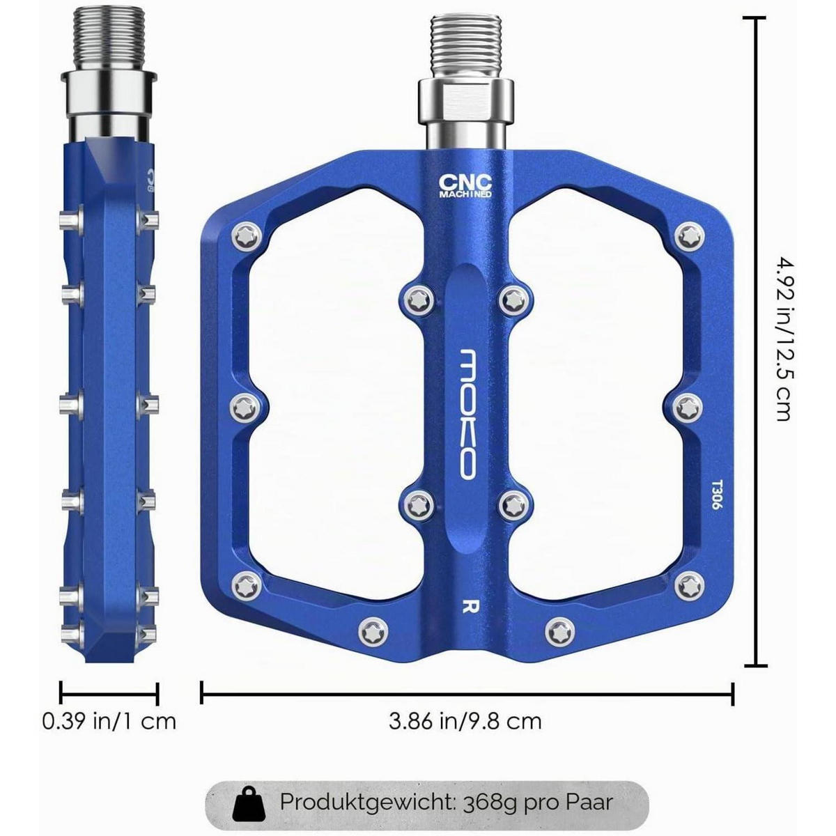 FAHRRADPEDALE Aluminium Blau - Blau, Metall (9.5/1/10cm)