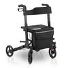 ROLLATOR Vital schwarz klappbar mit Sitzfläche & Einkaufstasche - Schwarz, Metall (63/80/68cm) - Juskys
