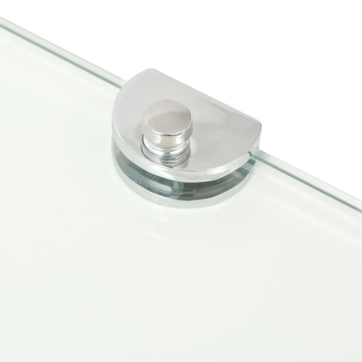 WANDBOARD mit Verchromten Halterungen 25/25 cm für die Ecke aus Glas Transparent - Transparent, Glas (25/0.8/25cm) - vidaXL