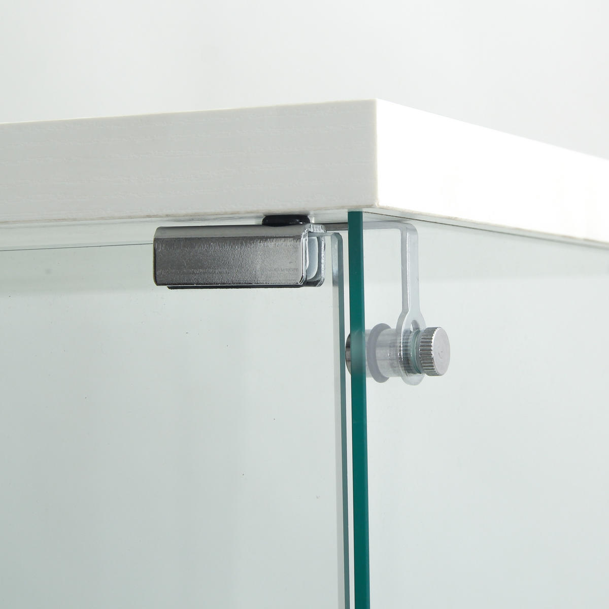 GLASVITRINE freistehend LED Glas Schrank weiß modern - Weiß, Holz (80.5/164/36.5cm) - LEBENLANG