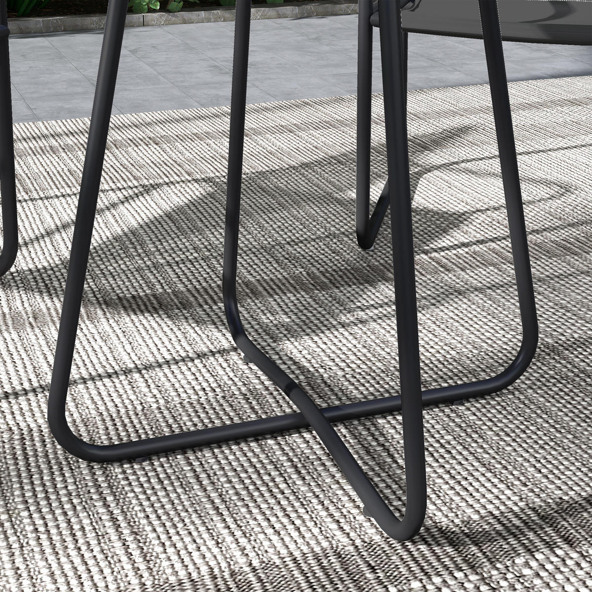 BALKONSET 3-teilig DE-14094 2 Sessel + runder Tisch Grau - Grau, Metall - ComfortXL