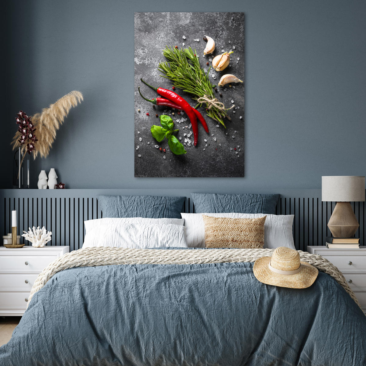 POSTER Pfeffer - Kräuter - Gewürze - Beton 80x120 cm - Dunkelgrau, Papier (80/120/0.1cm) - MuchoWow