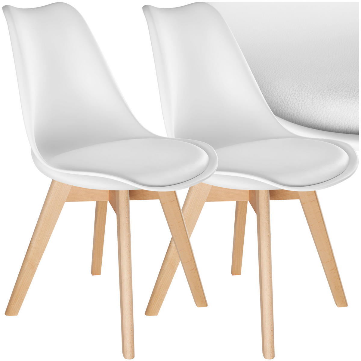 ESSZIMMERSTUHL 2er Set Friederike 49 x 56 x 82,5 cm weiß - Weiß, Textil (49/82.5/56cm) - tectake