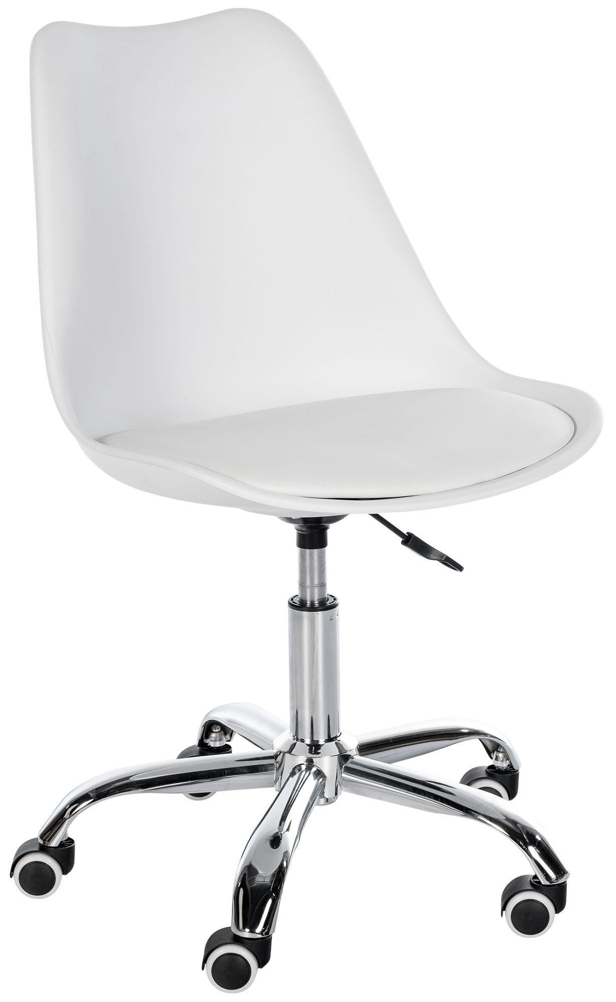 HOCKER Kunststoff weiß - Chromfarben/Weiß, Kunststoff/Metall (51/78/55cm) - CLP