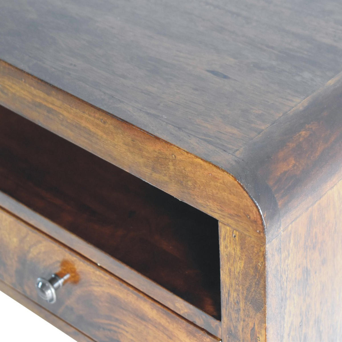 NACHTTISCH Chunky 1 Schublade Wandmontiert mit 1 offenem Regal - Messingfarben/Braun, Holz/Metall (45/25/30cm) - Artisan Furniture
