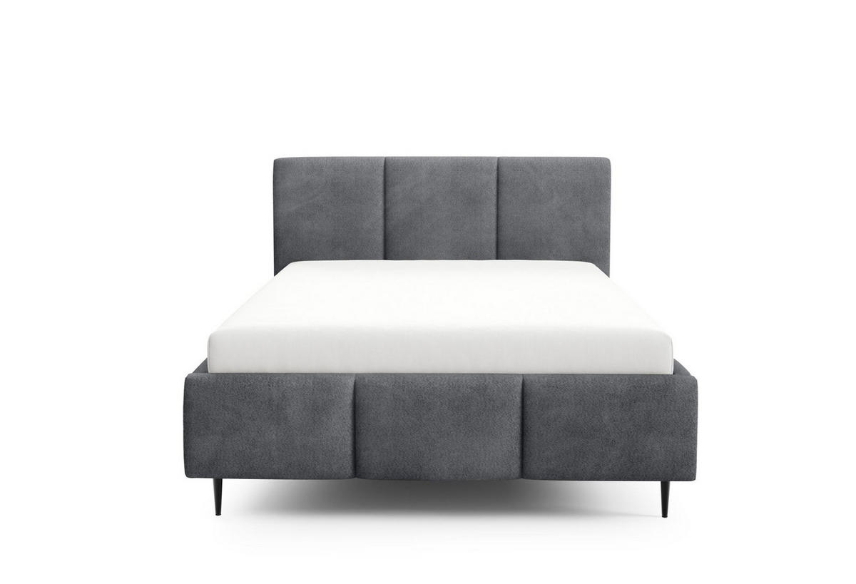 POLSTERBETT Miami Komplettset - Anthrazit, Holzwerkstoff/Textil (160/200cm) - Fun Möbel