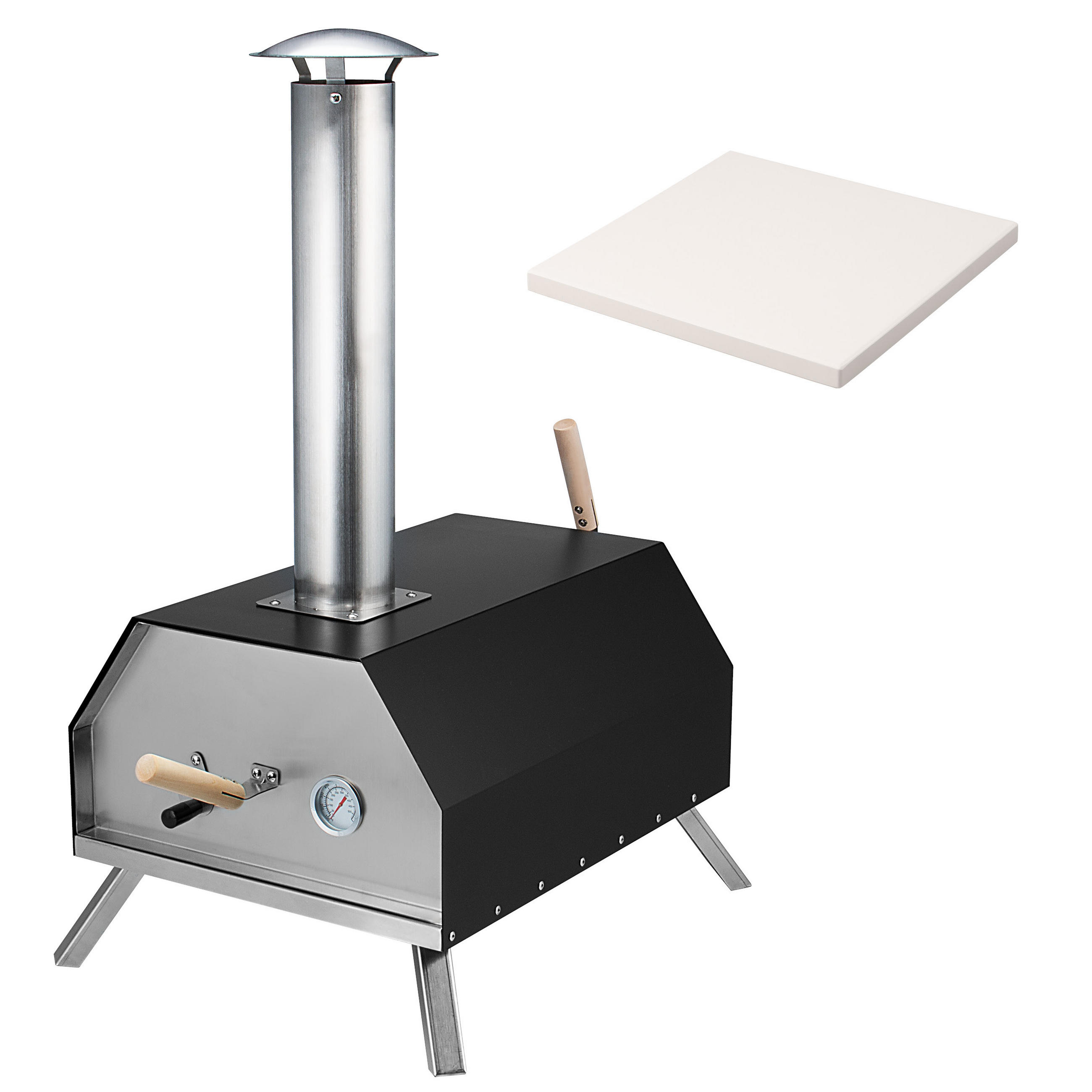 bremermann Pizzaofen, Schwarz 46x84x78 cm