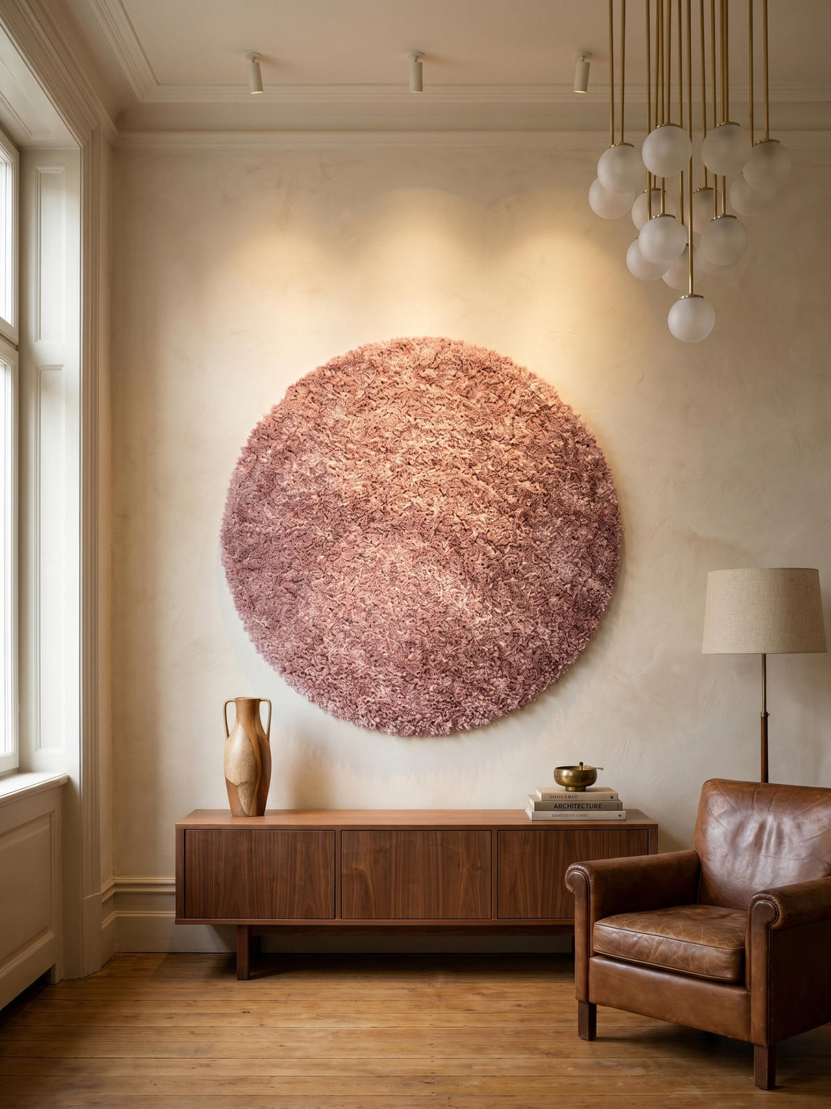 TEPPICH Hochflor Shaggy Uni Style Polypropylen Wohnzimmer Rosa Rund 160x160 - Rosa, Textil (160/160cm) - KADIMA DESIGN