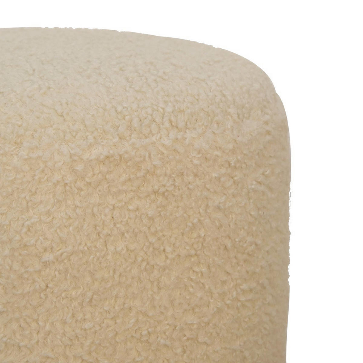 HOCKER aus Bouclé-Stoff - Messingfarben/Braun, Holz/Metall (37/38/37cm) - Artisan Furniture