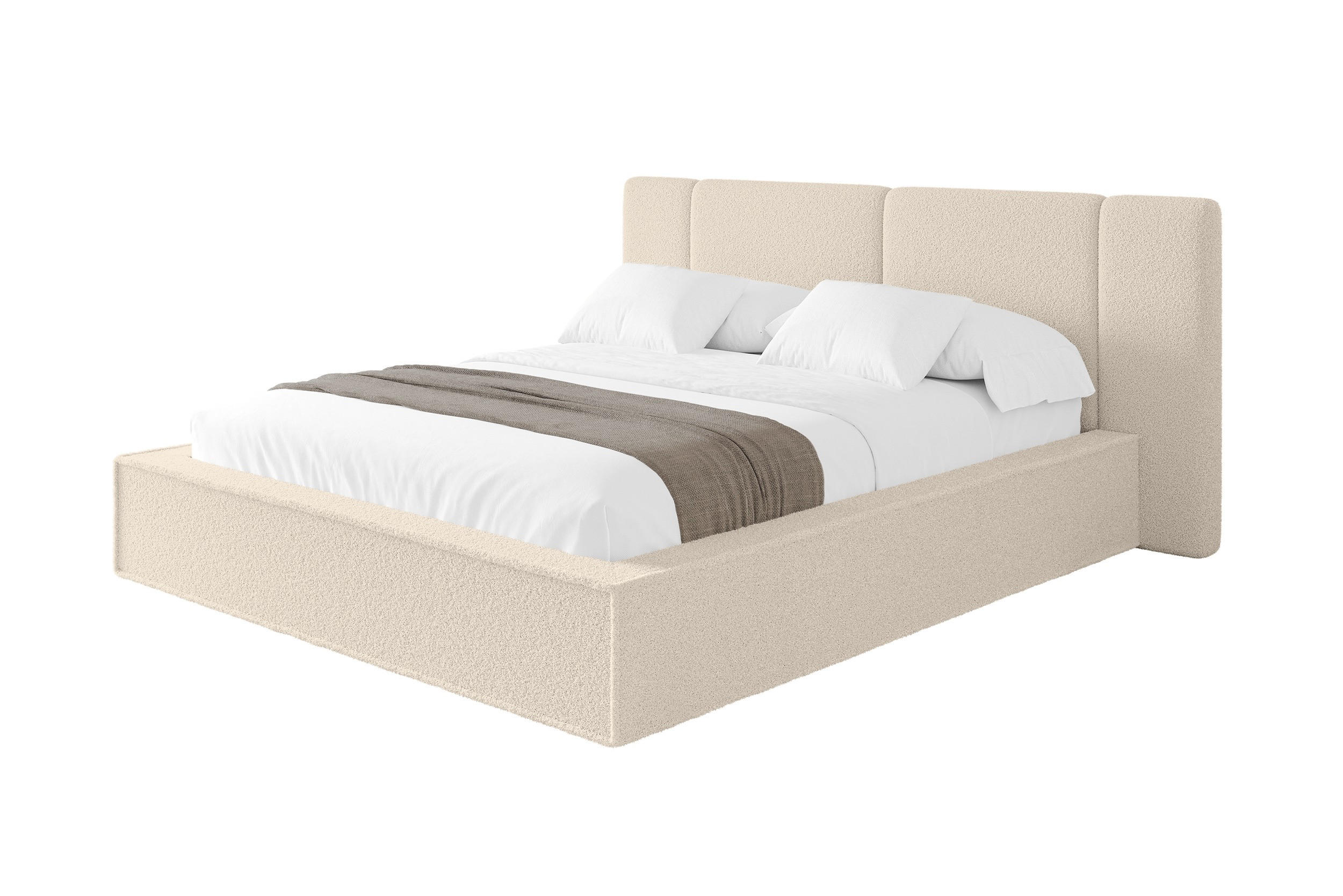 POLSTERBETT mit Bettkasten und Lattenrost, Bett mit Matratze H3/H4 - RIVO 140x200 Dunkelbeige - Cappuccino, Holzwerkstoff/Textil (140/200cm) - ALTDECOR