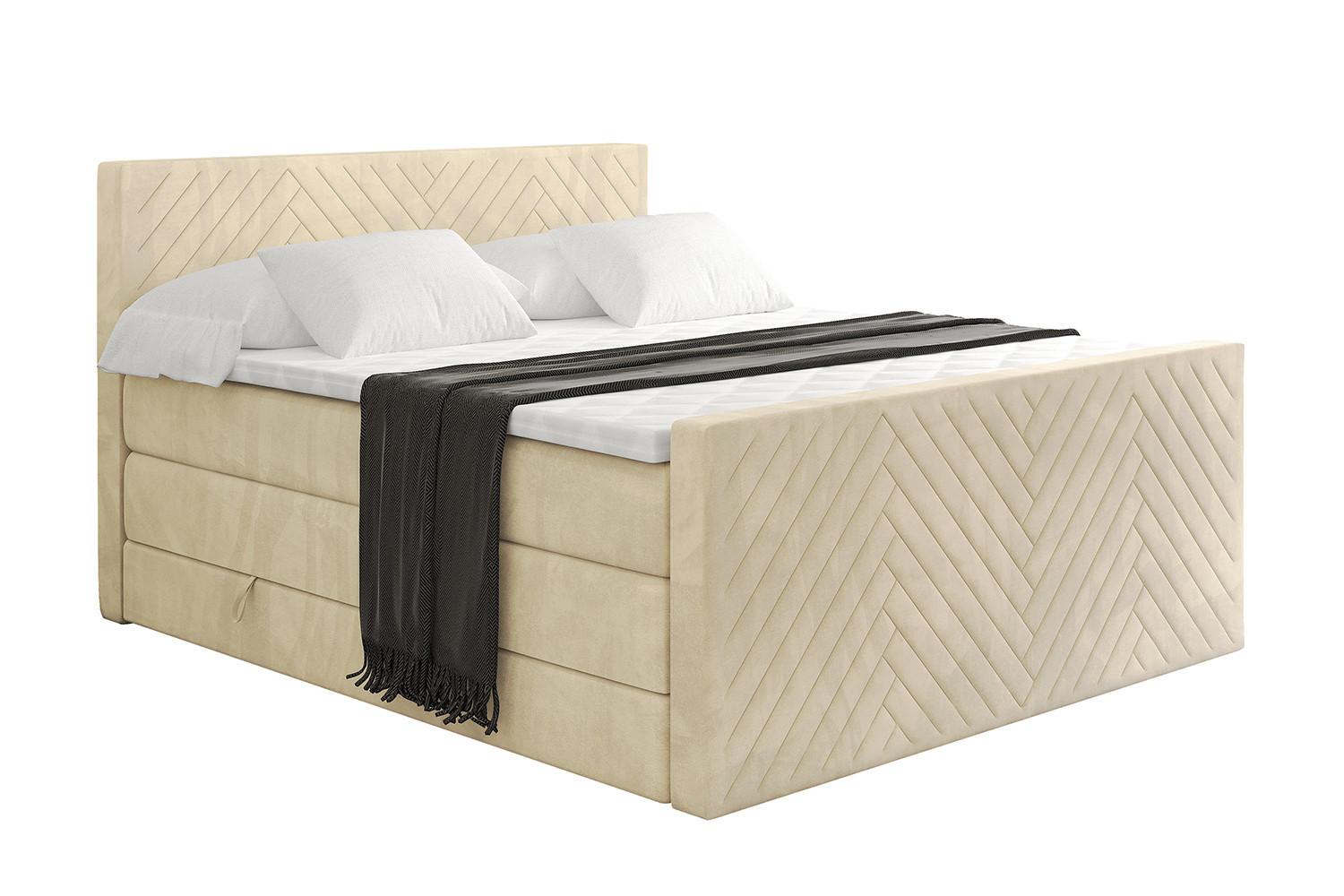 Altdecor Boxspringbett Beige 120x200 cm