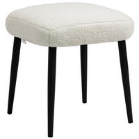 FUSSHOCKER Sitzhocker Quadratischer Schminkhocker mit Kaschmir-Optik, Stahlbeine - Creme, Kunststoff (42/44/42cm) - HOMCOM