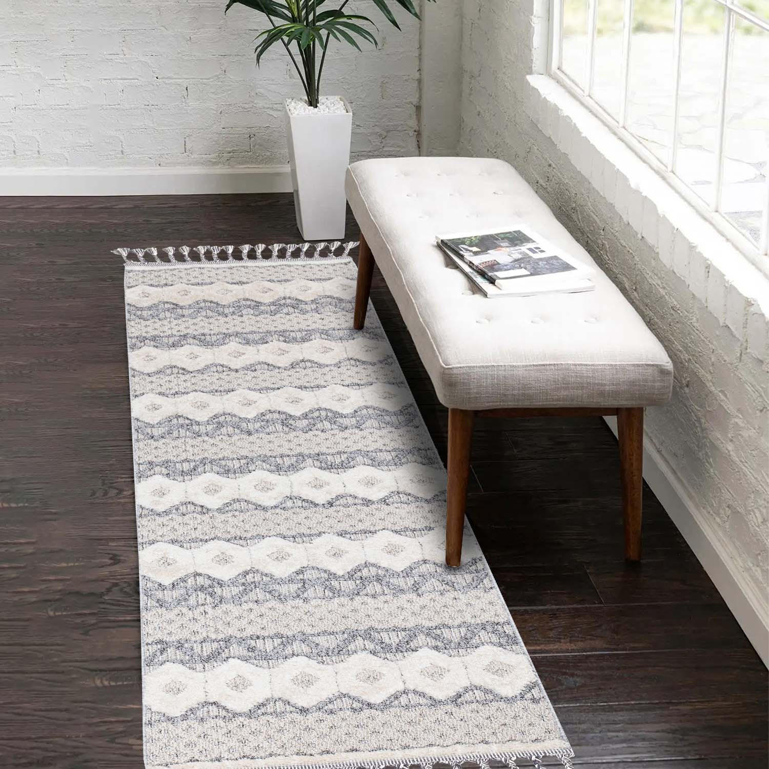 KURZFLOR-TEPPICH Valencia 728 Graublau 80x300 cm - Blau/Grau, Textil (80/300cm) - carpet city