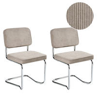 ESSZIMMERSTUHL 2er-Set Taupe Irwin - Taupe/Silberfarben, Textil (50/85/53cm) - Beliani