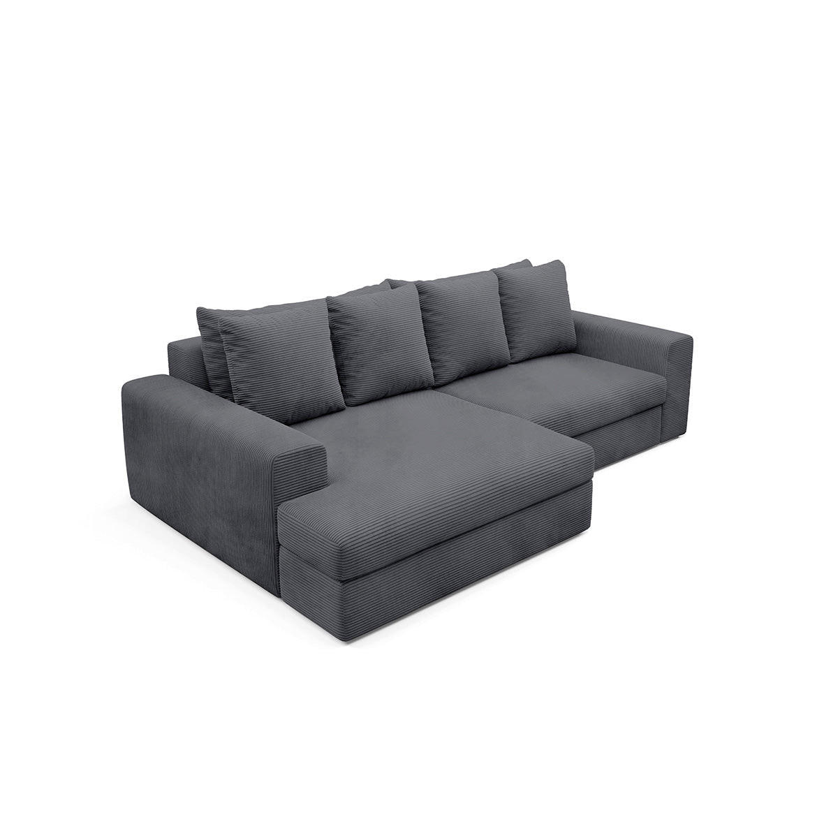 ECKSOFA Paola 3 Sitzplätze Grau - Grau, Holz (272/167cm) - Petits-meubles