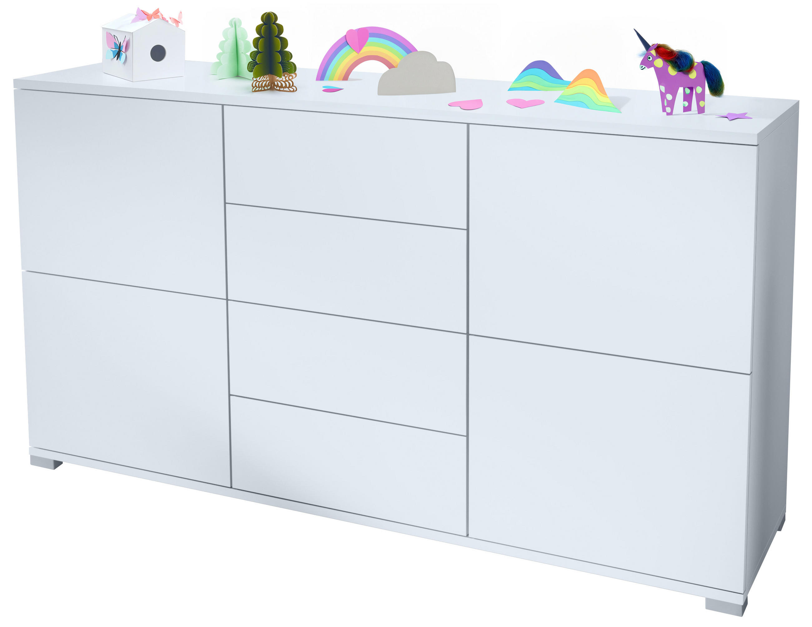 SIDEBOARD Rova Weiß matt - Weiß, Holzwerkstoff (138.5/75.5/35cm) - Vladon