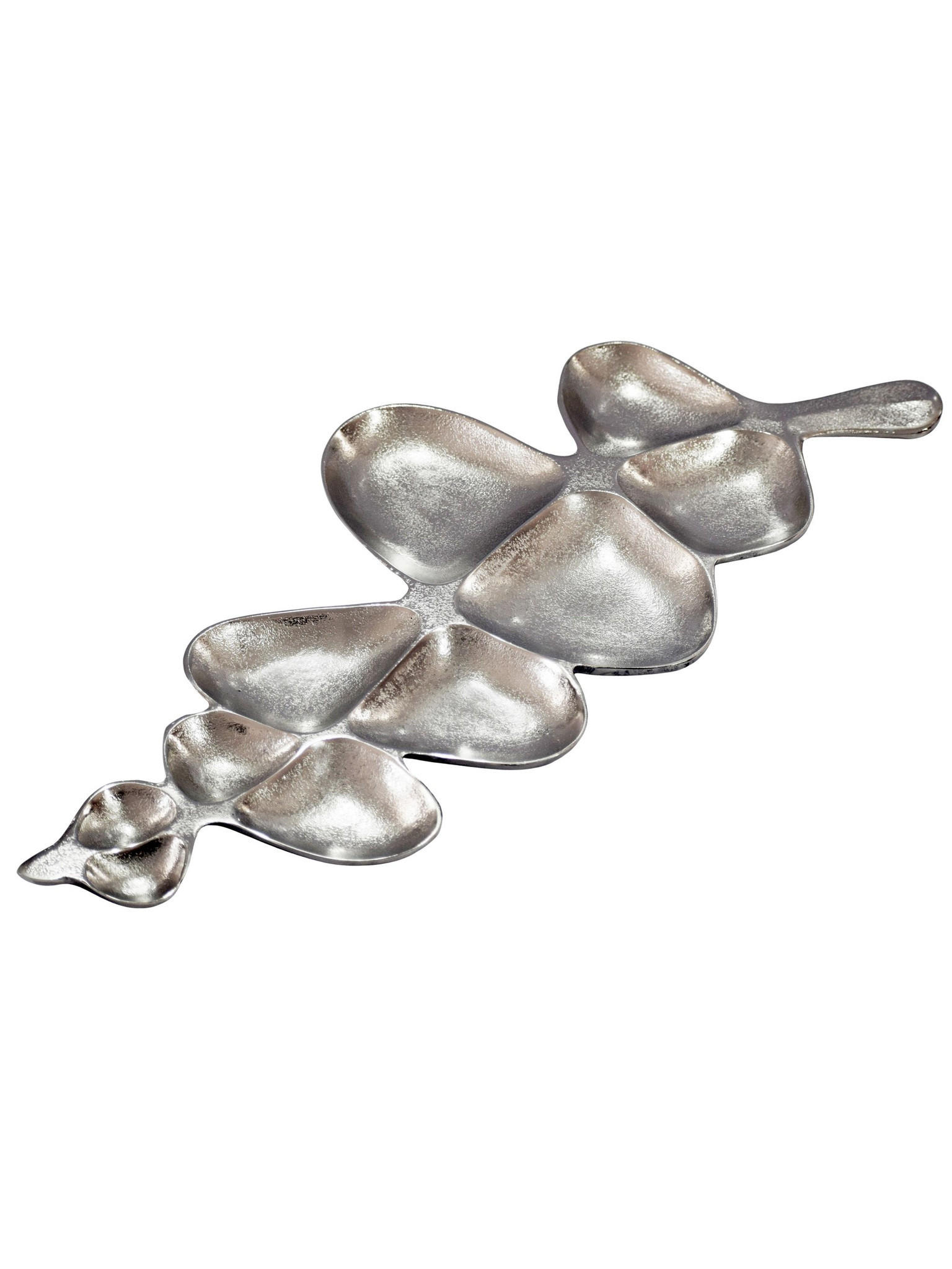 DEKOSCHALE NUMANA, Aluminium, handgefertigt, Silber, 60,5 x 17,5 x 3 cm - Silberfarben, Metall (3cm) - KADIMA DESIGN