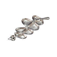 DEKOSCHALE NUMANA, Aluminium, handgefertigt, Silber, 60,5 x 17,5 x 3 cm - Silberfarben, Metall (3cm) - KADIMA DESIGN