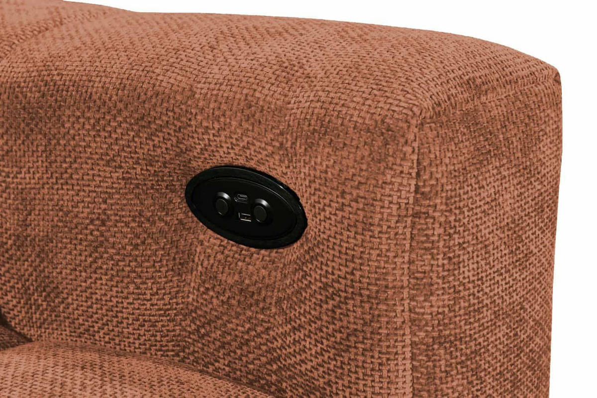 ECKSCHLAFSOFA mit elektronische Sitztiefenverstellung - Fango/Terracotta, Kunststoff/Textil (297/170cm) - ed exciting design