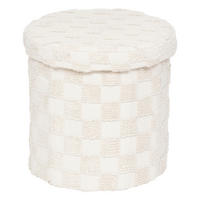 POUF tufted Pasti 38/38/38 cm - Weiß, Holzwerkstoff (38/38/38cm) - Atmosphera Createur d´interieur