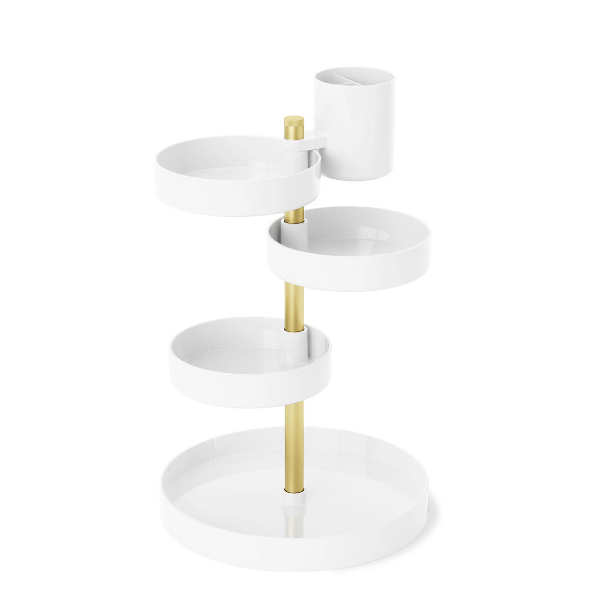 KOSMETIK-ORGANIZER Pirouette, Messing - Weiß, Kunststoff (23/35/23cm) - Umbra