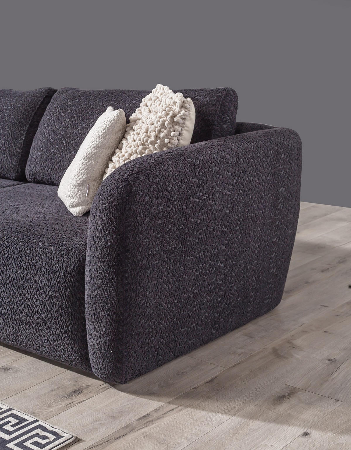 SITZGARNITUR Energy Grau-Seidengrau Stellvariante:2+1 - Braun, Holz (210/93/100cm) - Villa Möbel