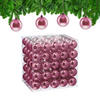 100XWEIHNACHTSKUGELN - Rosa, Kunststoff (6/7/6cm) - Relaxdays