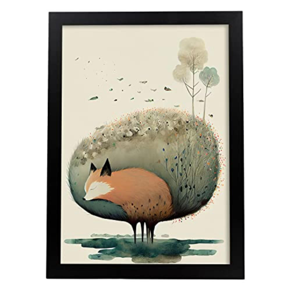 POSTER Fuchs Im Präzisionsstil. A4 Rahmenlos - Klar, Papier (29.7/5/21cm) - Nacnic