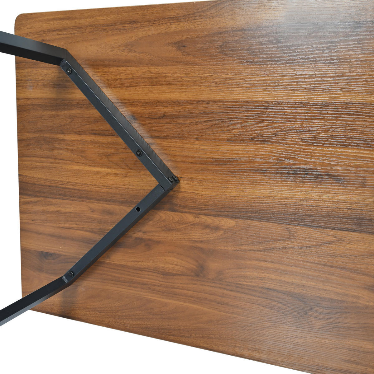 ESSTISCH 117/75/68 cm Schwarz/Nussbaumfarben aus MDF mit Metallgestell - Braun, Holzwerkstoff (117/68/75cm) - OKMYHOME