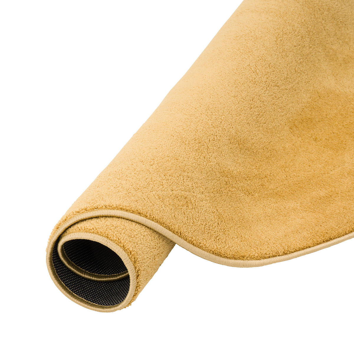 LUXUS SUPER SOFT HOCHFLOR LANGFLOR TEPPICH DELUXE RUND - Currygelb, Textil (100/100cm) - Snapstyle
