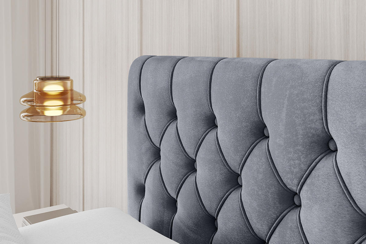 POLSTERBETT mit Bettkasten, Fußteil und Lattenrost, Boxbett ohne Matratze - LARO-Z 120x200 Grau - Grau, Holzwerkstoff/Textil (120/200cm) - ALTDECOR